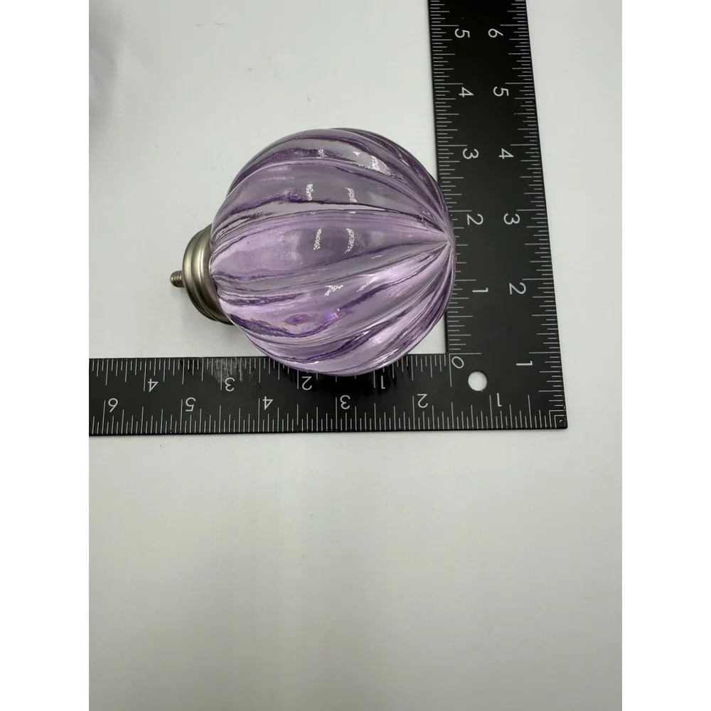 Glass Knobs Pulls Light Purple Hot Air Balloon Effect‎ Chrome Hardware 2 Pair